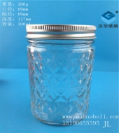 300ml菱形玻璃蜂蜜瓶