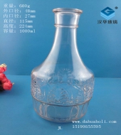 1000ml工艺玻璃酒瓶