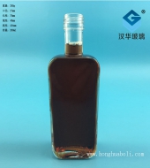 250ml长方形丝口玻璃扁酒瓶