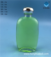 100ml透明玻璃扁酒瓶