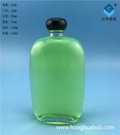 250ml透明玻璃扁小酒瓶