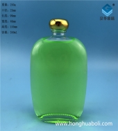 350ml长方形透明玻璃扁酒瓶