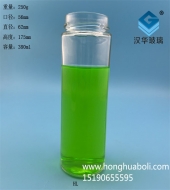 批发380ml圆柱形罐头玻璃瓶