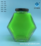 400ml六棱蜂蜜玻璃分装瓶