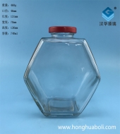 740ml六棱玻璃蜂蜜瓶批发价格