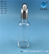 50ml花篮盖胶头滴管透明玻璃精油分装瓶